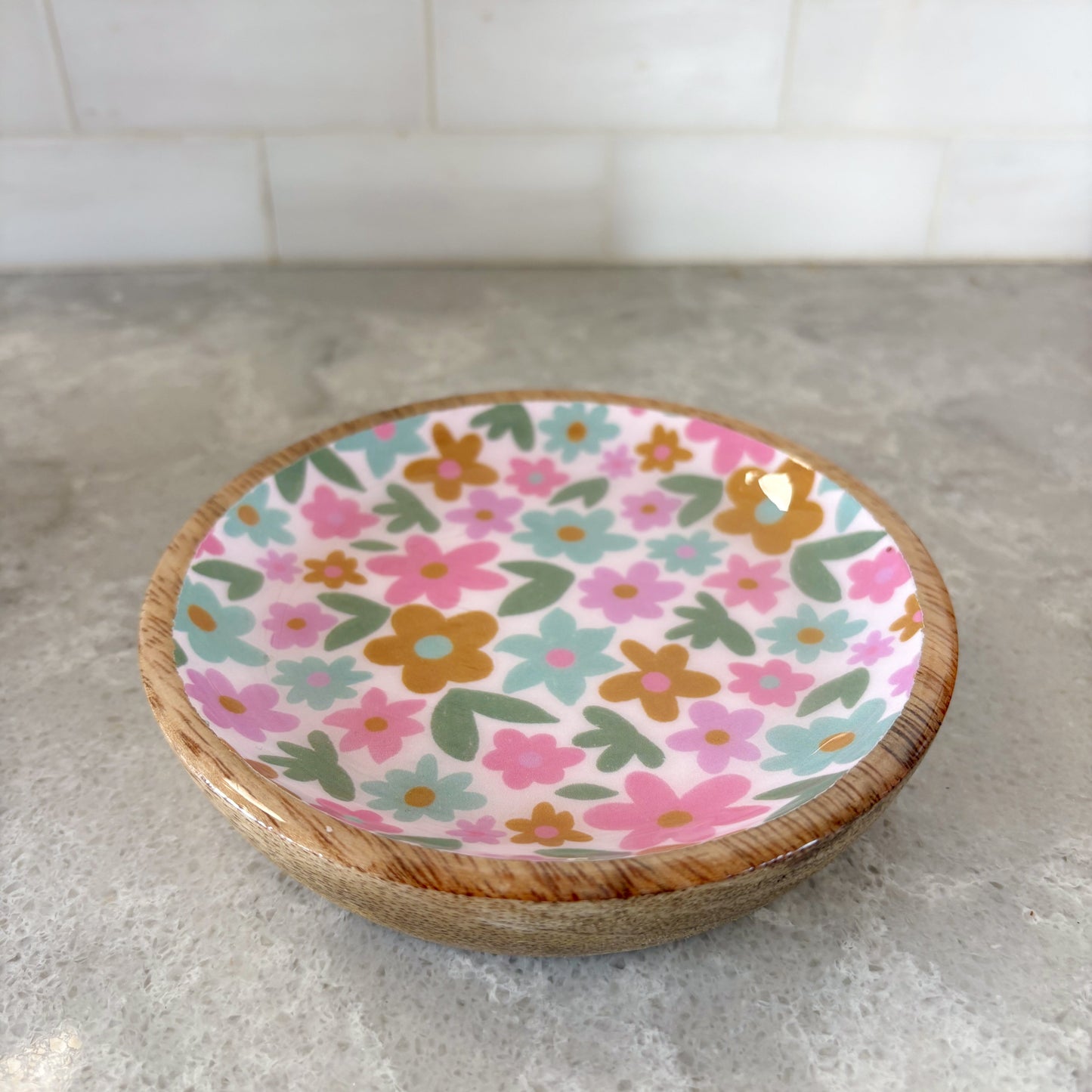 Mango Wood Trinket Dish - Sage Bloom