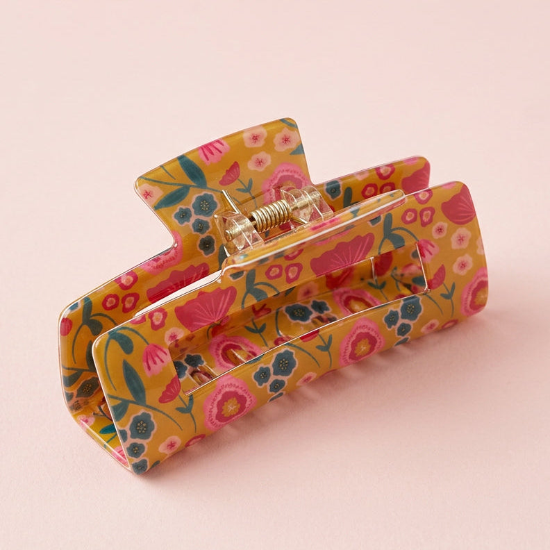 Hair Claw Clip - Mustard Meadows