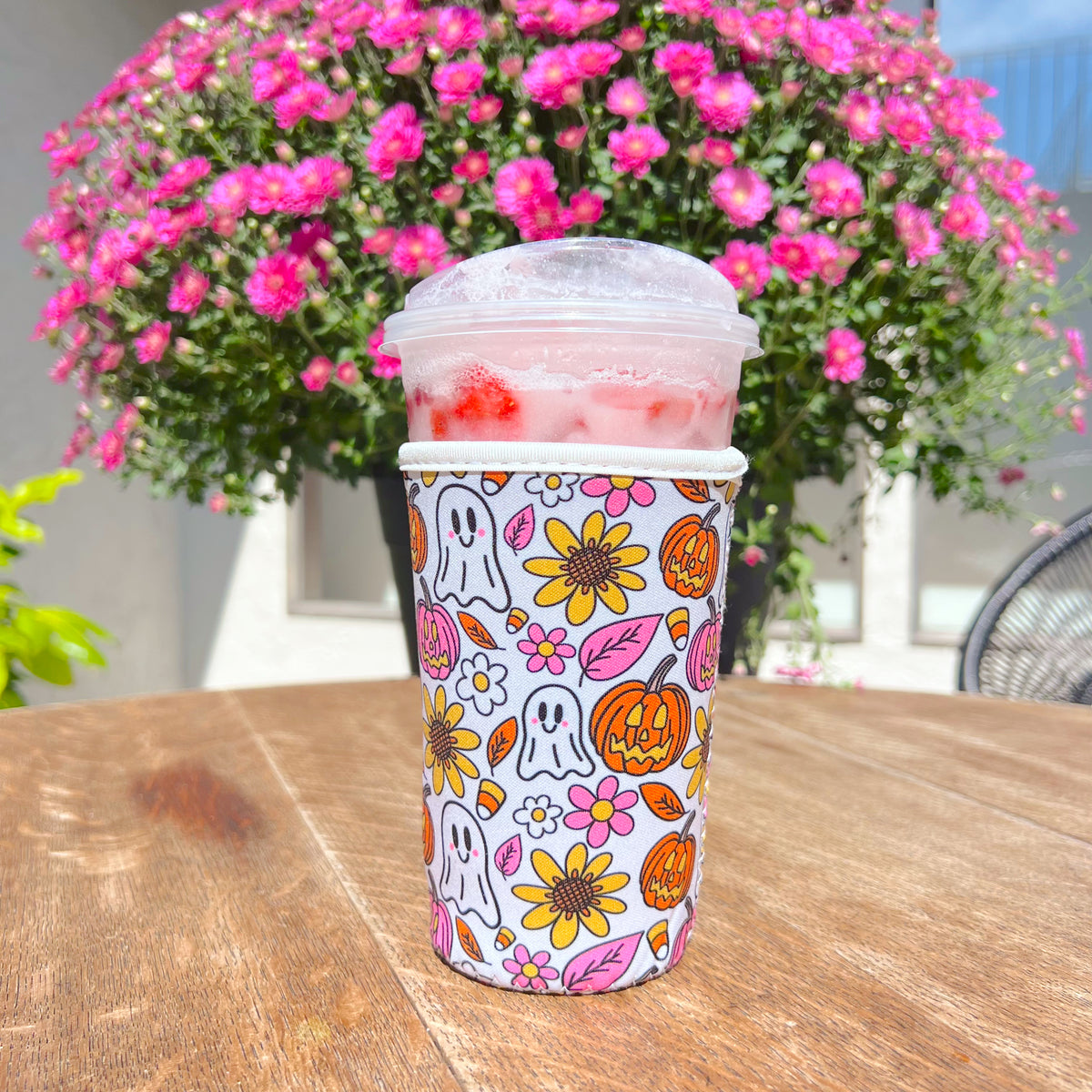 Coffee Cup Cover - Spooky Doodle - Iced Drink Sleeve