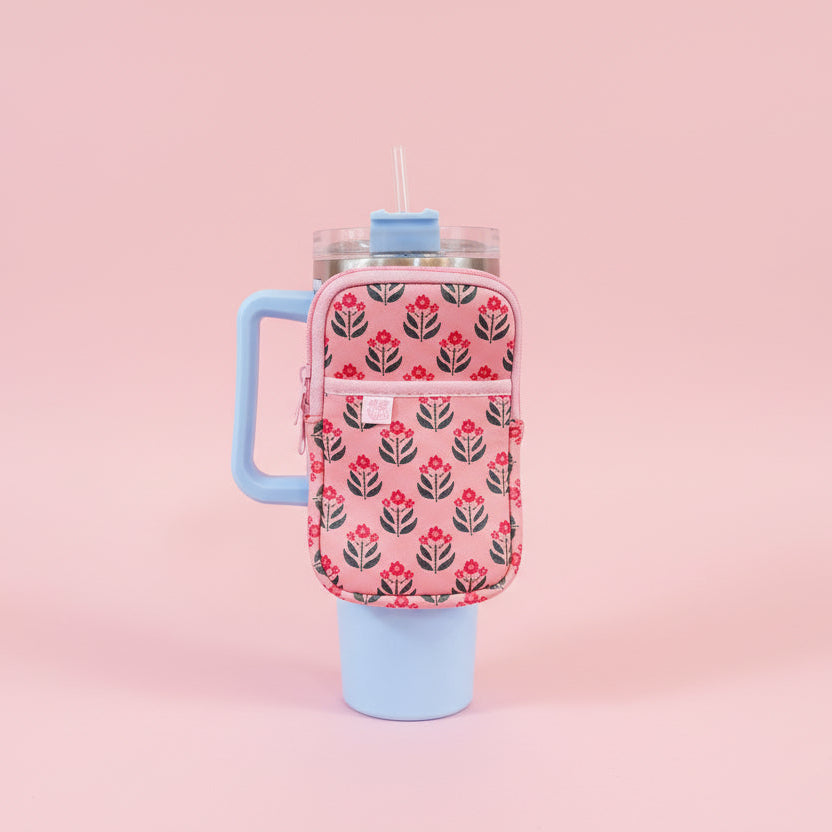 Water Bottle Backpack - Whimsy Floral Block Print *new & improved*