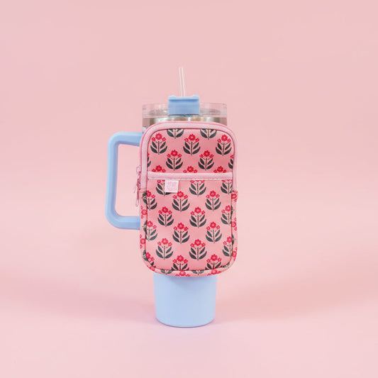 Water Bottle Backpack - Whimsy Floral Block Print *new & improved*