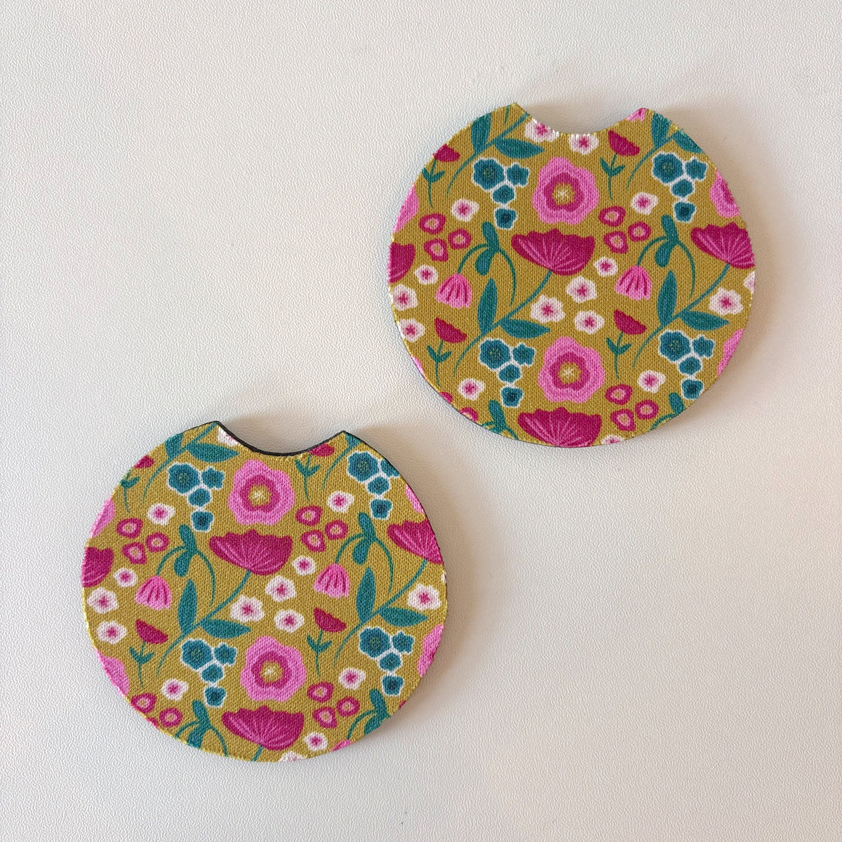 Car Cupholder Coasters - Mustard Meadows