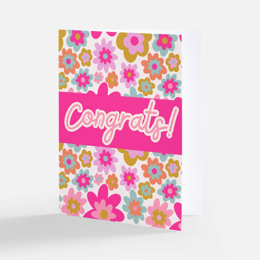 Greeting Card - Congrats Groovy Florals